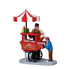 Scena carrello degli hot dog per villaggio natalizio - Hot dog cart