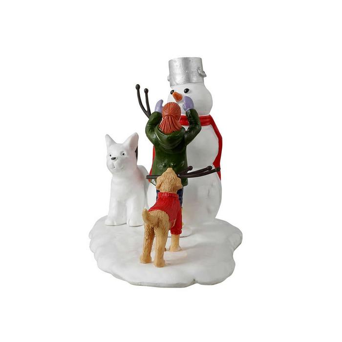 Scena con cane e pupazzo di neve per villaggio natalizio - Doggone Winter Fun