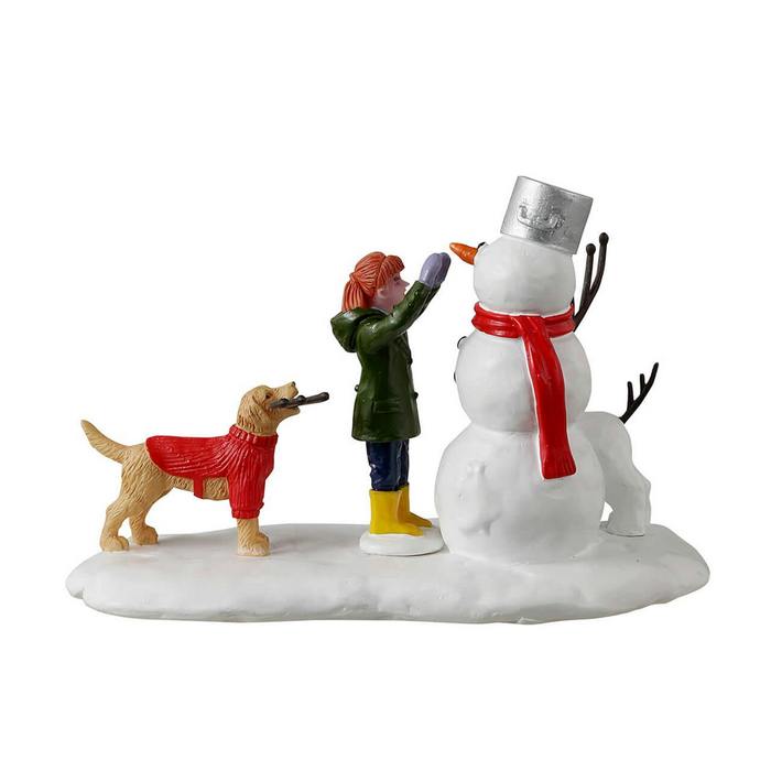 Scena con cane e pupazzo di neve per villaggio natalizio - Doggone Winter Fun