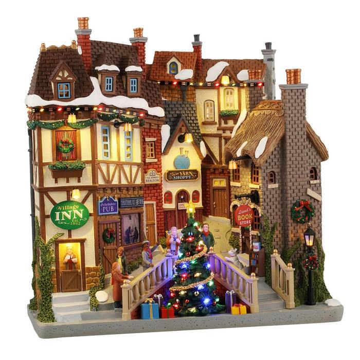 Case con scalinata e negozi per villaggio natalizio - Oxfordshire Village