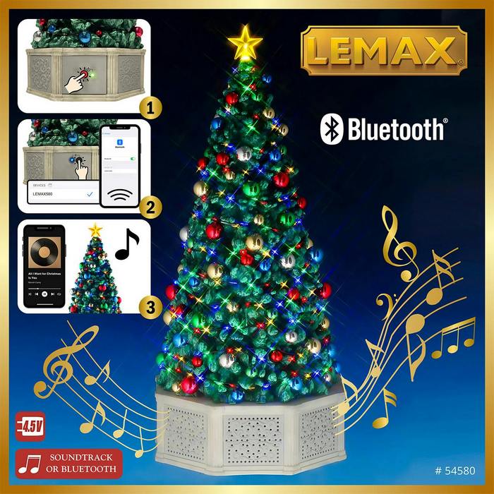Albero musicale per villaggio natalizio con Bluetooth - Musical Tree