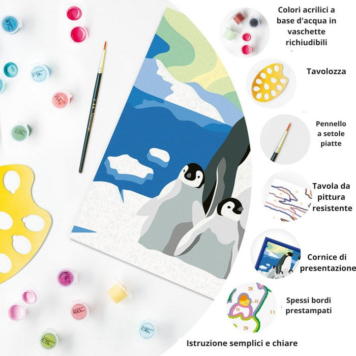 Creart kit pittura per bambini La Famiglia Di pinguini