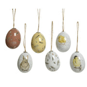Set 6 uova per decorazione pasquale da appendere 6 cm