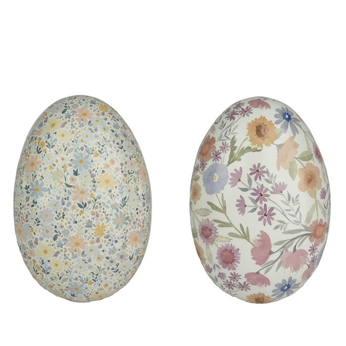 Uovo di carta per decorazione pasquale con fiori  10 cm