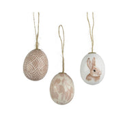 Set 6 uova per decorazione pasquale rosa da appendere 6 cm