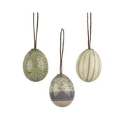 Set 6 uova per decorazione pasquale verde da appendere 6 cm