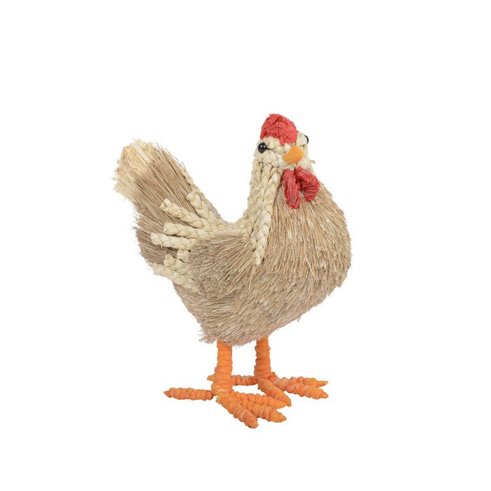 Gallo in foglia di mais per decorazione pasquale 24 cm