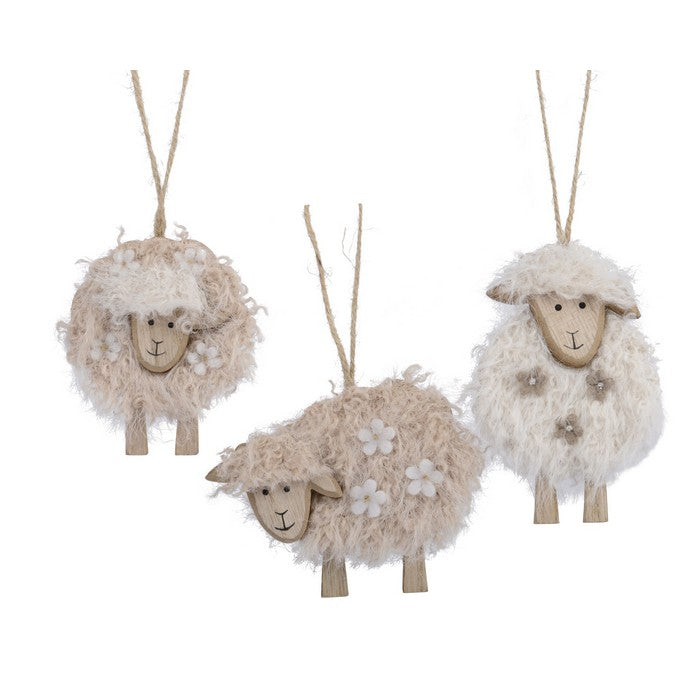 Pecorella in poliestere per decorazione pasquale