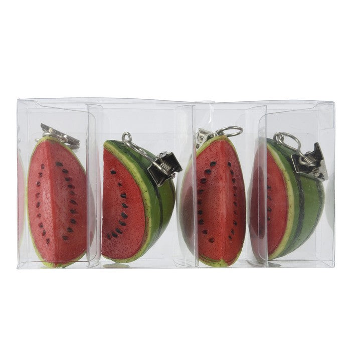 Set 4 fermacarte decorativi a forma di anguria