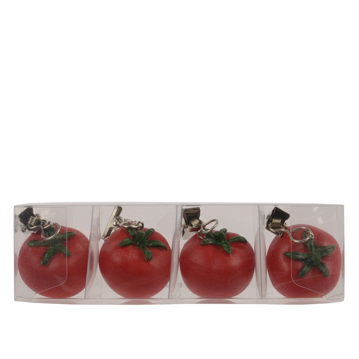 Set 4 fermacarte decorativi a forma di pomodoro