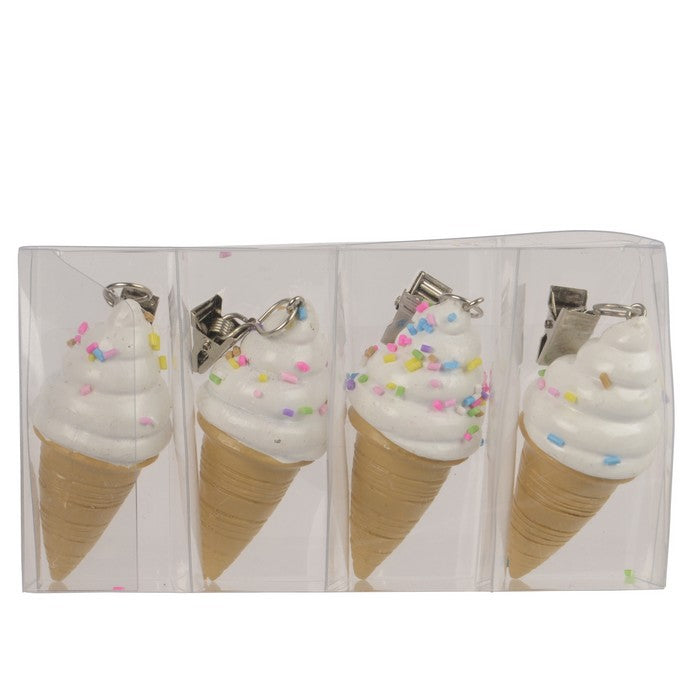 Set 4 fermacarte decorativi a forma di gelato