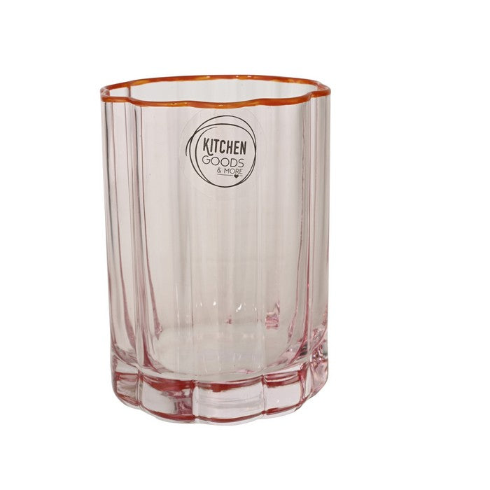 Bicchiere per acqua a forma di fiore in vetro con bordo