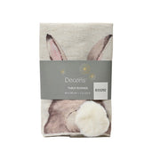 Runner da tavolo pasquale con coniglio con pompon