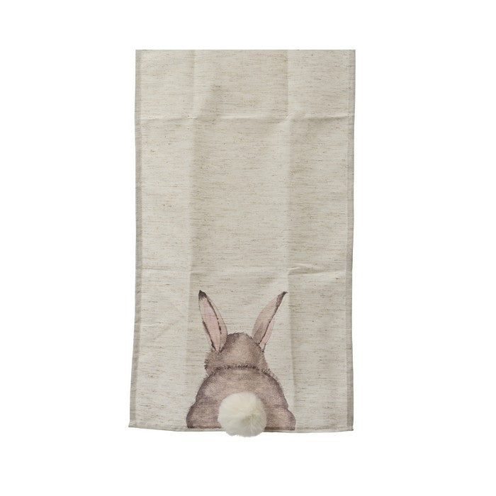 Runner da tavolo pasquale con coniglio con pompon