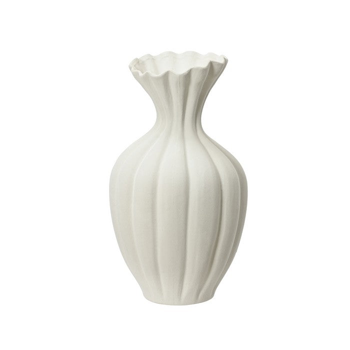 Vaso in dolomite decorativo bianco 39 cm