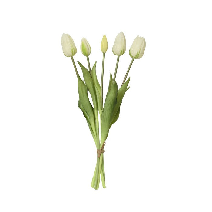 Mazzo tulipani artificiali per decorazione effetto real touch 5 fiori