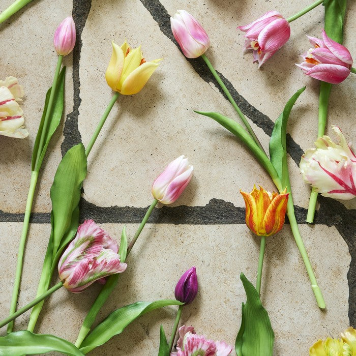 Mazzo tulipani artificiali per decorazione effetto real touch 5 fiori