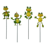 Pick da giardino in metallo e plastica con rana 10 cm
