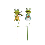 Pick da giardino in metallo e plastica con rana 70 cm