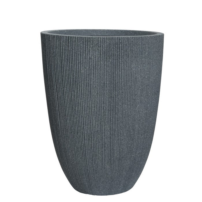 Fioriera tonda effetto cemento in plastica Lennox