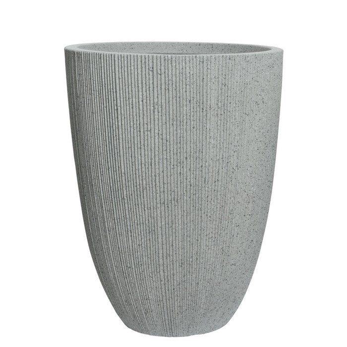 Fioriera tonda effetto cemento in plastica Lennox