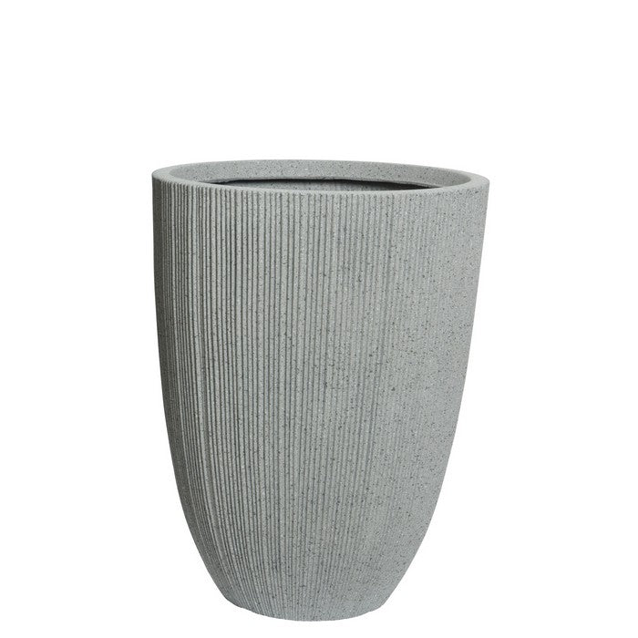 Fioriera tonda effetto cemento in plastica Lennox