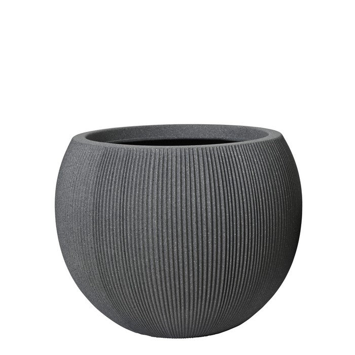 Fioriera tondeggiante effetto cemento in plastica Lennox