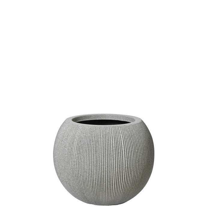 Fioriera tondeggiante effetto cemento in plastica Lennox