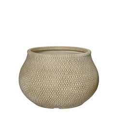 Fioriera tonda in argilla sabbiosa Sammie