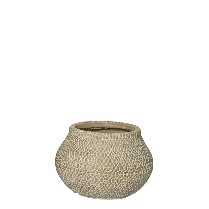 Fioriera tonda in argilla sabbiosa Sammie