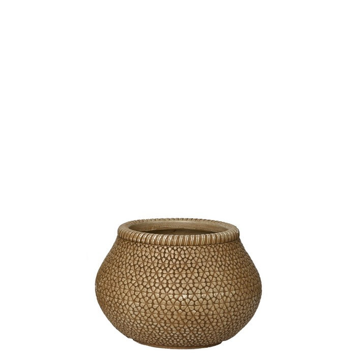 Fioriera tonda in argilla sabbiosa Sammie