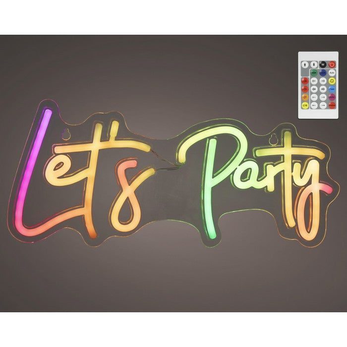 Insegna luminosa neon LED alimentazione USB - Let's Party