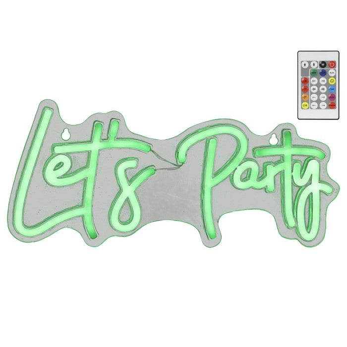 Insegna luminosa neon LED alimentazione USB - Let's Party