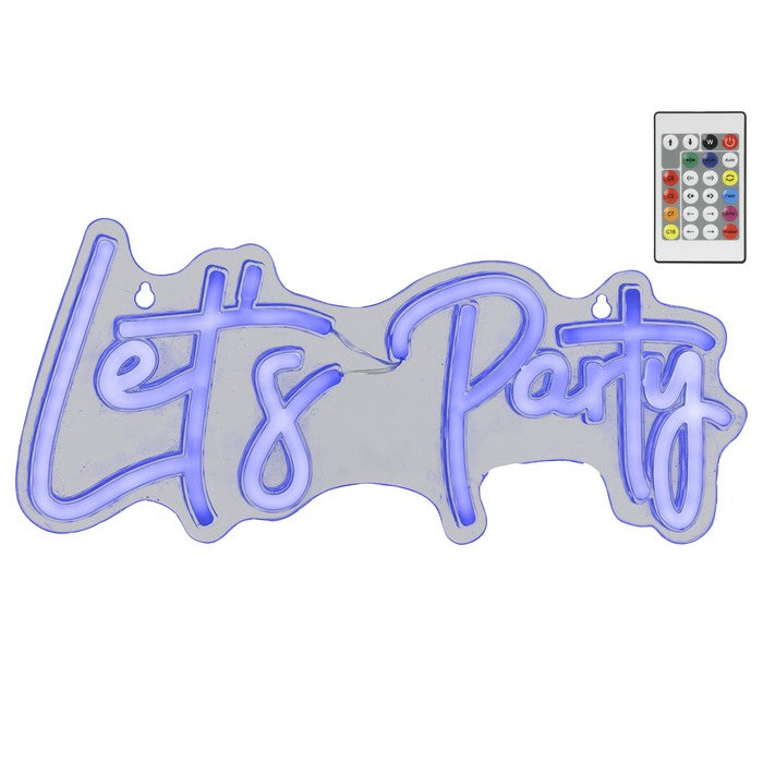 Insegna luminosa neon LED alimentazione USB - Let's Party
