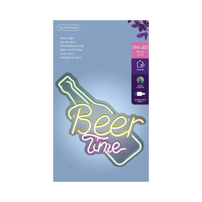 Insegna luminosa neon LED alimentazione USB - Beer Time