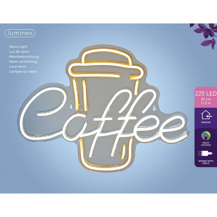 Insegna luminosa neon LED alimentazione USB - Coffee