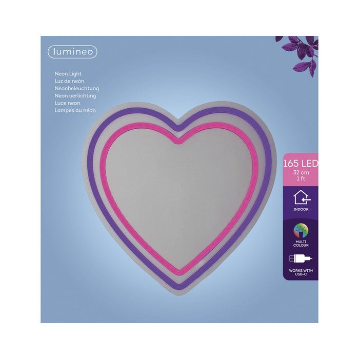 Insegna luminosa neon LED alimentazione USB - Cuore