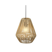 Lampada a sospensione in rattan con LED a batteria 27 cm