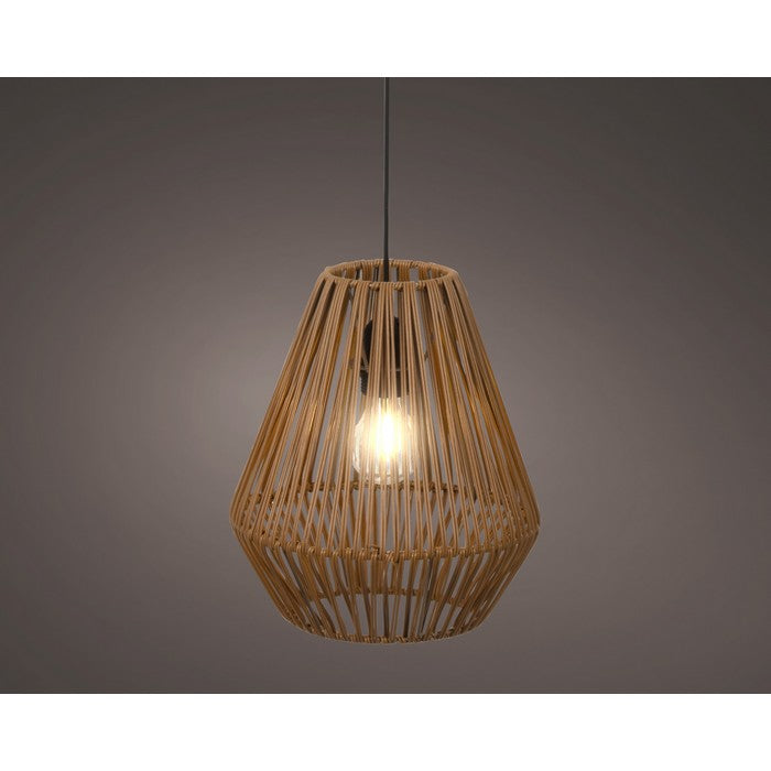 Lampada a sospensione in rattan con LED a batteria 27 cm