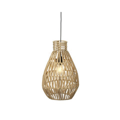 Lampada a sospensione in rattan con LED a batteria 40 cm
