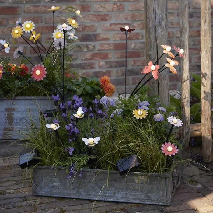 Pick da giardino con girasole LED a luce solare 60 cm