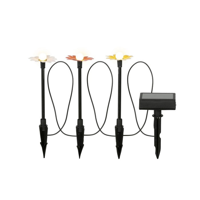 Set 3 picchetti da giardino con girasole LED a luce solare
