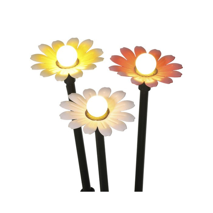 Set 3 picchetti da giardino con girasole LED a luce solare