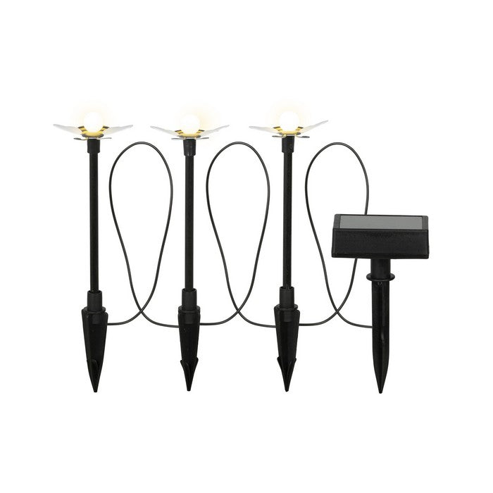 Set 3 picchetti da giardino con api LED a luce solare