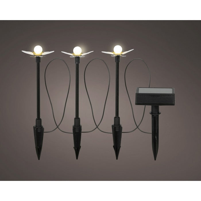 Set 3 picchetti da giardino con api LED a luce solare
