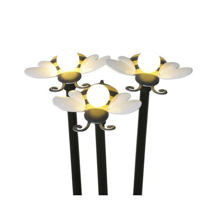 Set 3 picchetti da giardino con api LED a luce solare