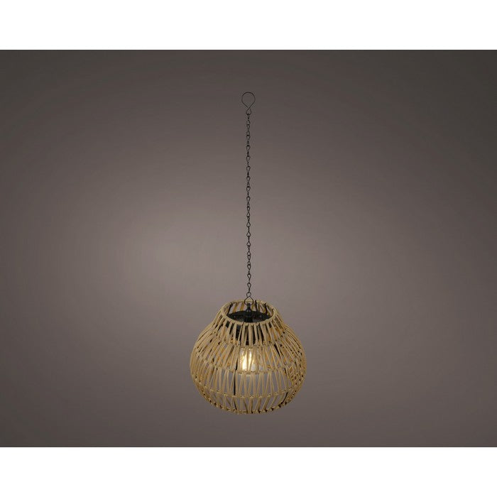 Lampada a sospensione in rattan con LED a luce solare 58 cm