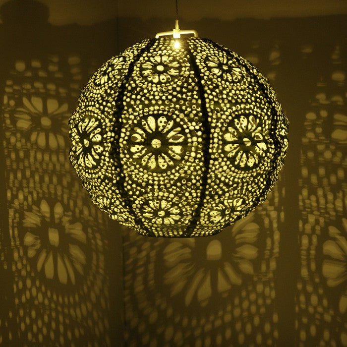 Lampada tonda a sospensione con LED a luce solare 25 cm