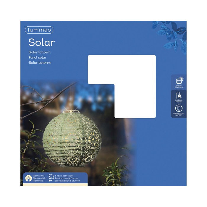 Lampada tonda a sospensione con LED a luce solare 25 cm