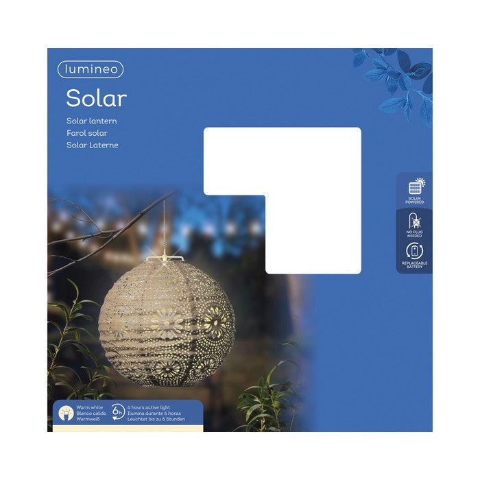 Lampada tonda a sospensione con LED a luce solare 25 cm